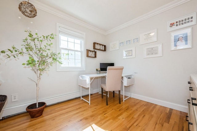 2033 Waltoffer Ave, North Bellmore, NY 11710 - office space featuring light wood finished floors, ornamental molding, and baseboards