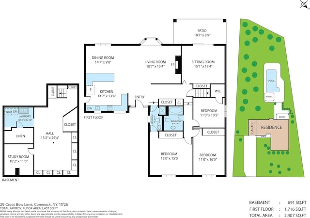 29 Cross Bow Ln, Commack, NY 11725 - floor plan / room layout