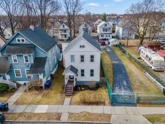 aerial view of residential area