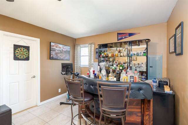 17 Daytona Beach Pl, Coram, NY 11727 - indoor dry bar featuring tile patterned flooring, electric panel, and baseboards