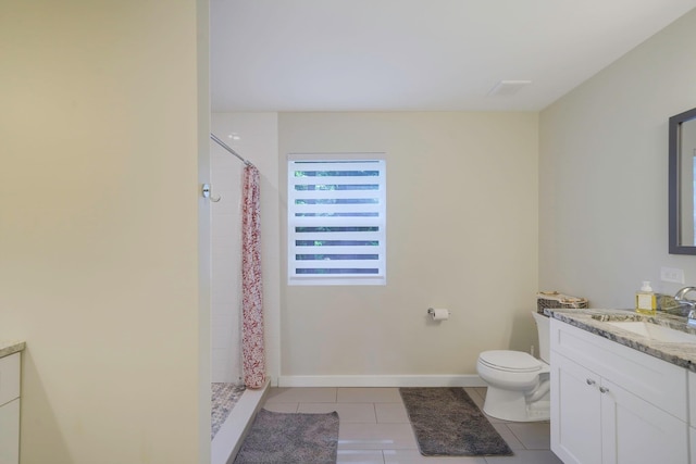 59 Middle Island Blvd, Middle Island, NY 11953 - bathroom with vanity, toilet, tile patterned flooring, and a shower stall