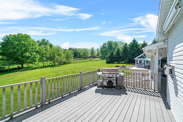 8 Roosa Rd, Wallkill, NY 12589 - wooden deck with area for grilling and view of scattered trees