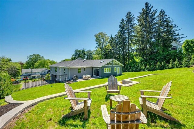 530 N Midland Ave N, Nyack, NY 10960 - rear view of property with a fire pit and a patio area