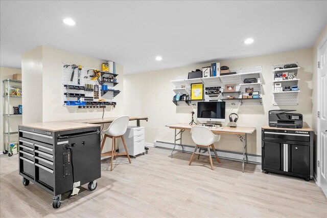 530 N Midland Ave N, Nyack, NY 10960 - office space featuring wood finished floors, a baseboard radiator, and recessed lighting