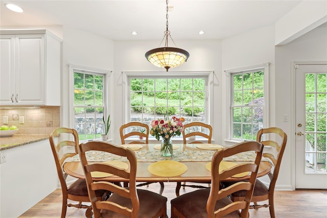 306 Mountain Rd, Pleasantville, NY 10570 - dining space with light wood-style floors and recessed lighting