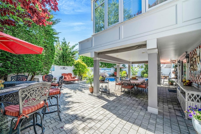 100 Mark Ln, Atlantic Beach, NY 11509 - view of patio with outdoor dining space