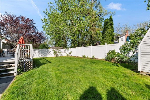 2406 Kayron Ln, North Bellmore, NY 11710 - view of yard featuring a deck