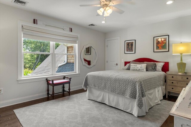 321 Sandpiper Dr, Riverhead, NY 11901 - bedroom featuring wood finished floors, recessed lighting, and ceiling fan
