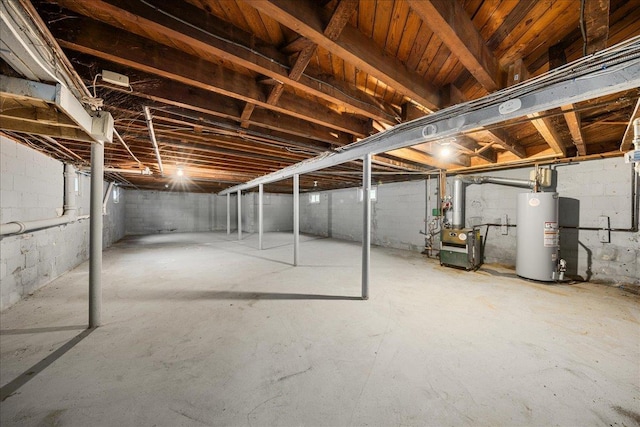 769 De Mott Ave, North Baldwin, NY 11510 - unfinished below grade area with water heater and a heating unit