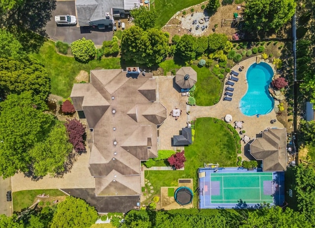10 Colonial Dr, Smithtown, NY 11787 - drone / aerial view of a pool