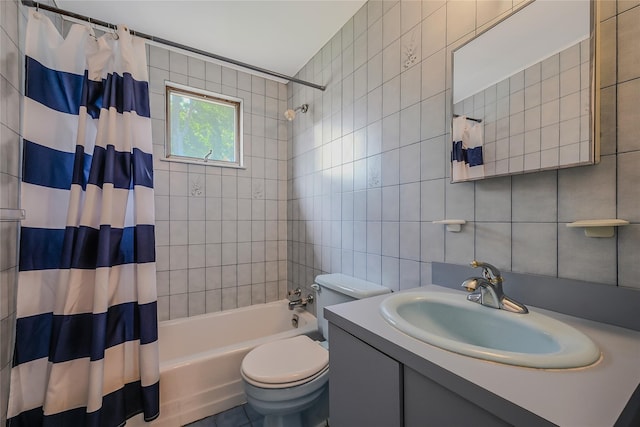 115 Dawn Rd, Rocky Point, NY 11778 - bathroom with tile walls, shower / tub combo, and vanity