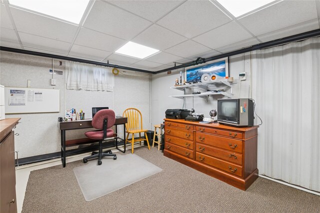 624 Westminster Rd, Baldwin, NY 11510 - carpeted office space with a paneled ceiling