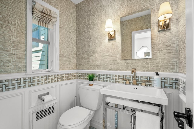 68 Greenhaven Rd, Rye, NY 10580 - bathroom with a wainscoted wall and radiator heating unit
