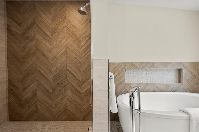 68 Greenhaven Rd, Rye, NY 10580 - full bathroom featuring a freestanding tub and tiled shower