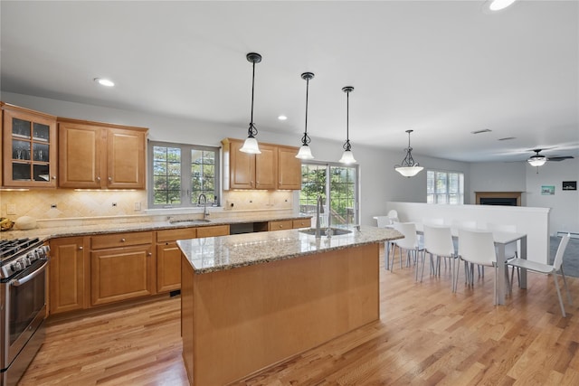 15 Prestwick Dr, Monroe, NY 10950 - kitchen featuring a sink, stainless steel gas range oven, healthy amount of natural light, and recessed lighting