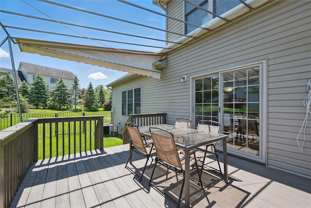 15 Prestwick Dr, Monroe, NY 10950 - wooden terrace with outdoor dining area and cooling unit