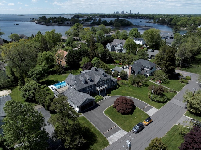 1015 Seven Oaks Ln, Mamaroneck, NY 10543 - aerial view of property and surrounding area with a large body of water and nearby suburban area