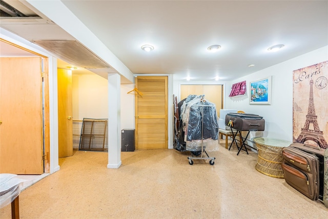 view of finished basement