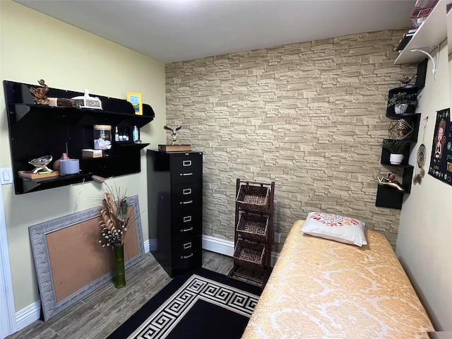 1010 S End, Woodmere, NY 11598 - office featuring dark wood-style flooring and baseboards