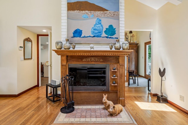 1 Meadowood Path, New Rochelle, NY 10804 - detailed view of wood finished floors, a glass covered fireplace, and baseboards