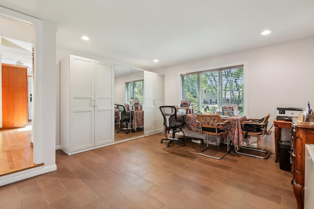 1 Meadowood Path, New Rochelle, NY 10804 - office area featuring wood finished floors and recessed lighting