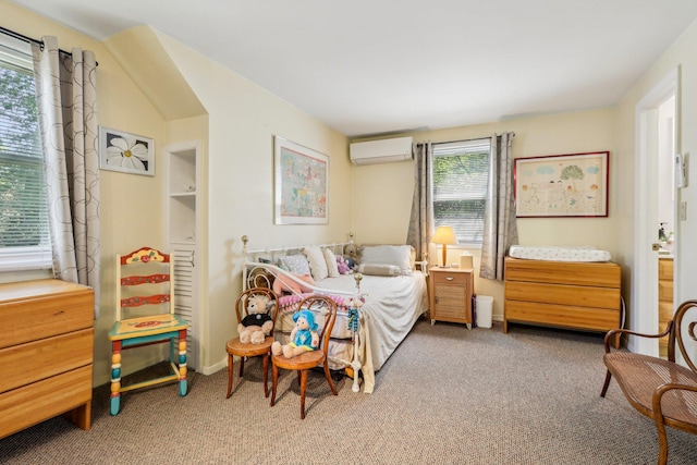 1 Meadowood Path, New Rochelle, NY 10804 - bedroom with an AC wall unit and light carpet
