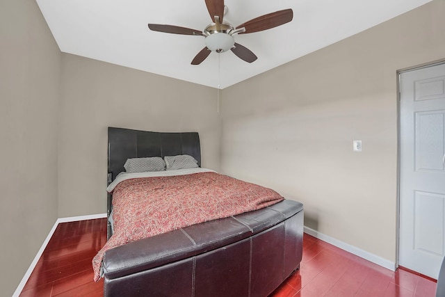 70-27 69th St, Glendale, NY 11385 - bedroom featuring wood finished floors, baseboards, and ceiling fan