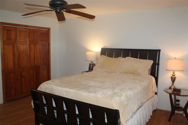 9 Secora Rd Unit K-7, Monsey, NY 10952 - bedroom with wood finished floors, a closet, and a ceiling fan