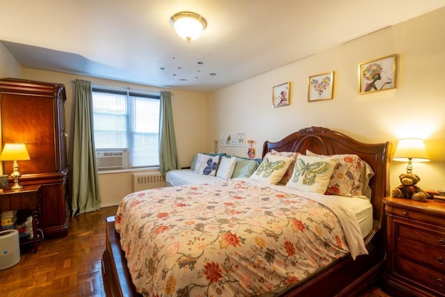 365 Bronx River Rd Unit 2M, Yonkers, NY 10704 - bedroom featuring radiator heating unit and cooling unit