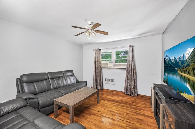 13538 129th St, South Ozone Park, NY 11420 - living area with wood finished floors and ceiling fan