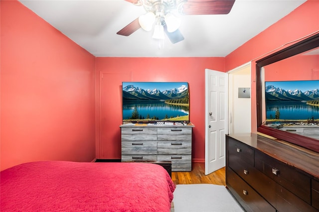 13538 129th St, South Ozone Park, NY 11420 - bedroom featuring wood finished floors and ceiling fan