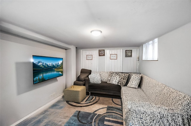 13538 129th St, South Ozone Park, NY 11420 - carpeted living room with baseboards