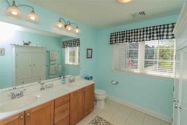 68 Hudson View Ter, Hyde Park, NY 12538 - full bathroom with tile patterned flooring, baseboards, toilet, and double vanity