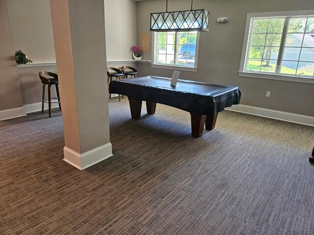 68 Hudson View Ter, Hyde Park, NY 12538 - rec room featuring baseboards, healthy amount of natural light, pool table, and carpet
