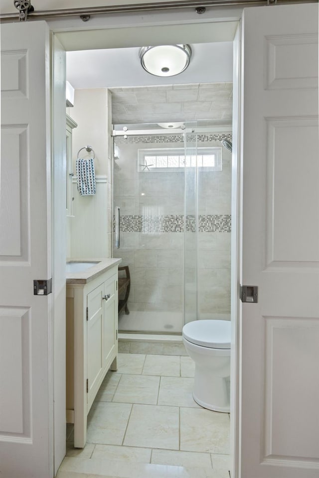 60 Heston Rd, Shirley, NY 11967 - full bath featuring toilet, vanity, and a shower stall