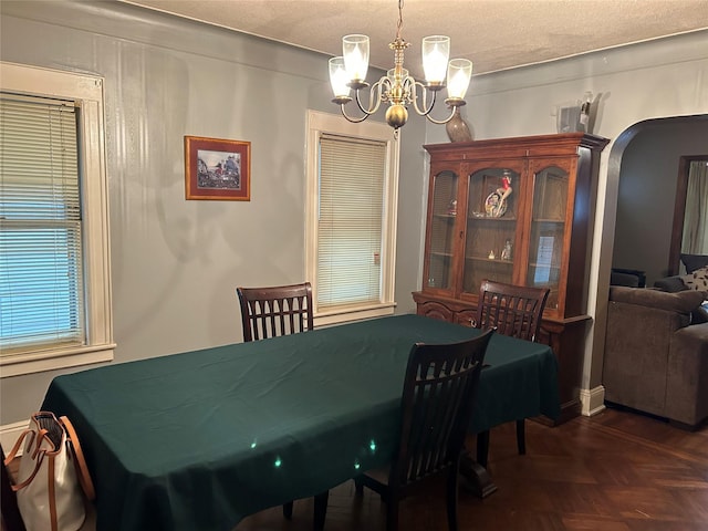 91-48 89th St, Woodhaven, NY 11421 - dining room with a chandelier and a textured ceiling