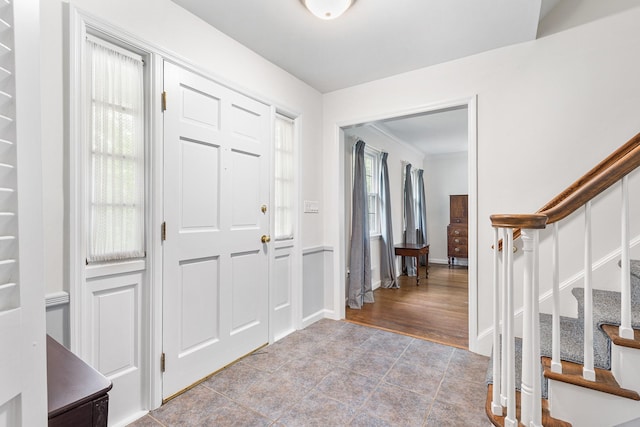10 Catherine Pl, Katonah, NY 10536 - tiled foyer entrance with stairs