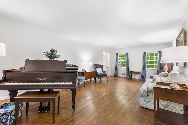 10 Catherine Pl, Katonah, NY 10536 - sitting room featuring hardwood / wood-style floors, crown molding, and baseboards