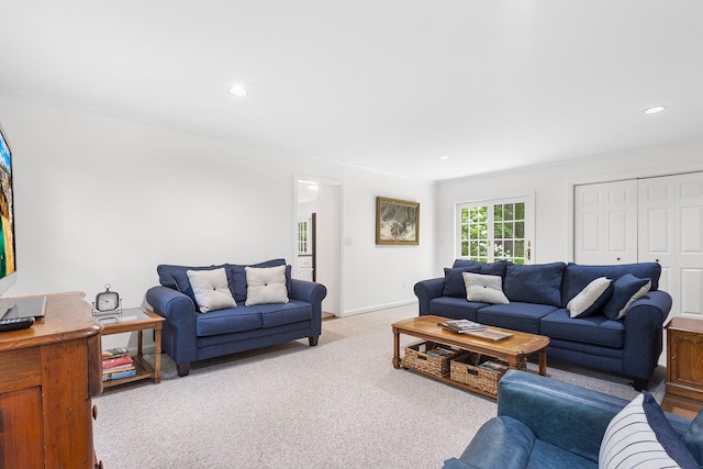 10 Catherine Pl, Katonah, NY 10536 - living area featuring light colored carpet and recessed lighting
