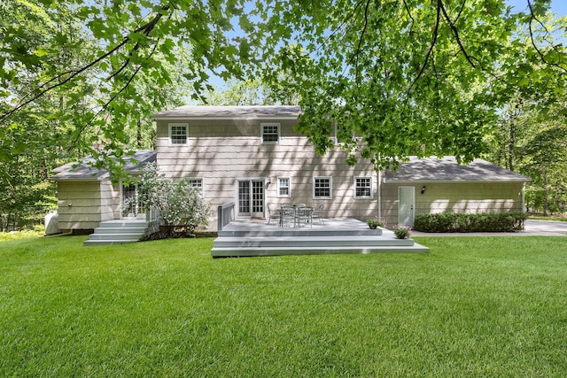 10 Catherine Pl, Katonah, NY 10536 - rear view of property with a deck and a yard