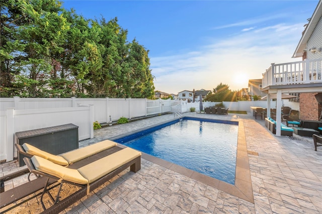 20 Skipper Dr, West Islip, NY 11795 - view of pool with an outdoor hangout area, a fenced backyard, and a patio area