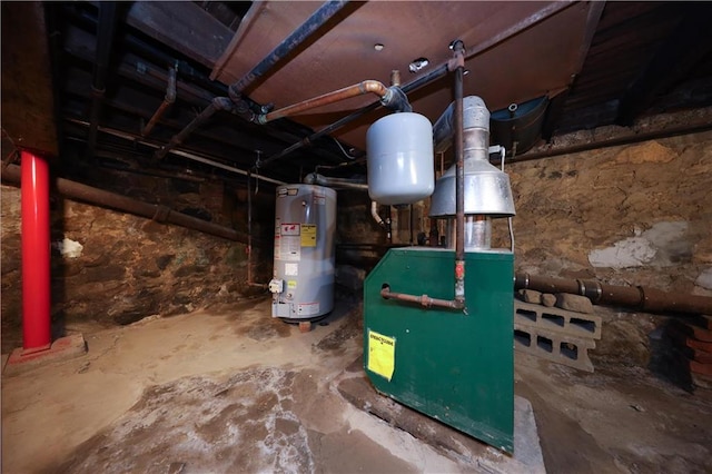 utilities with water heater and a heating unit