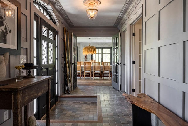 8 Lost Pond Ln, North Salem, NY 10560 - foyer entrance featuring a chandelier and crown molding