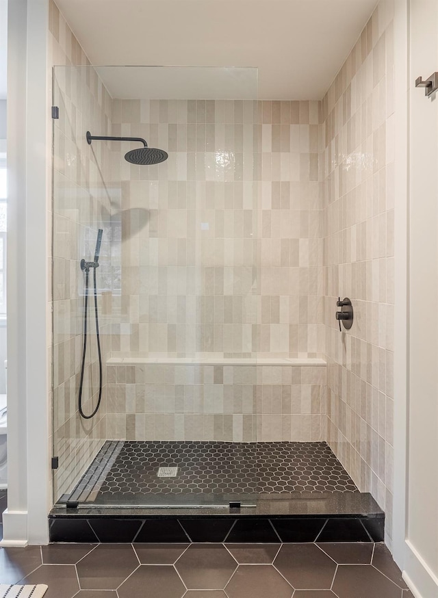 8 Lost Pond Ln, North Salem, NY 10560 - bathroom featuring tiled shower and tile patterned flooring