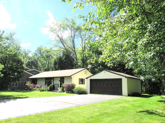 7 Holiday St, Pawling, NY 12564 - ranch-style home featuring a garage, an outbuilding, and a front yard
