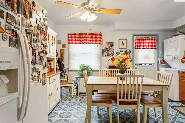 429 E Park Ave, Long Beach, NY 11561 - dining room with healthy amount of natural light, ceiling fan, and light floors