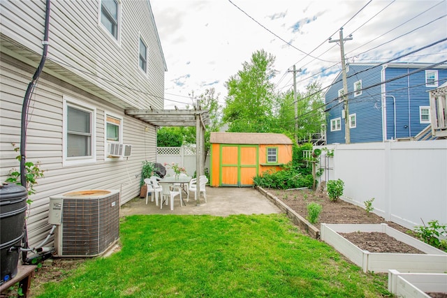 429 E Park Ave, Long Beach, NY 11561 - view of yard with a garden, central air condition unit, a patio area, and a pergola
