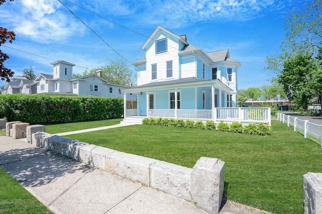 434 Griffing Ave, Riverhead, NY 11901 - view of front of property featuring covered porch and a chimney