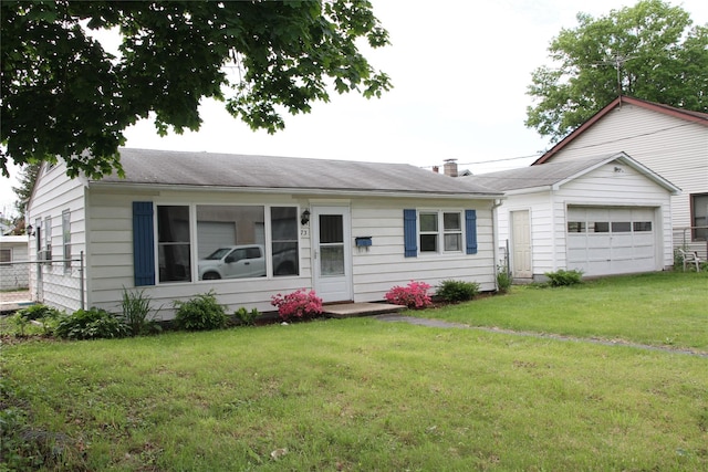 73 Barcelow St, Port Jervis, NY 12771 - ranch-style home with a garage, a front lawn, and a chimney