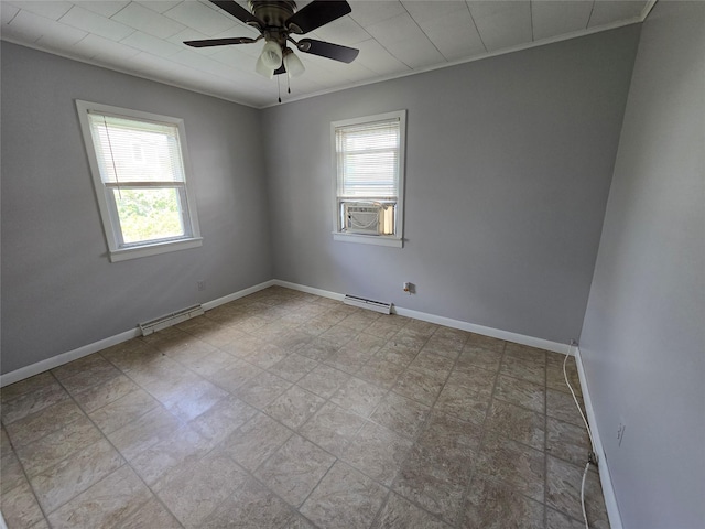 73 Barcelow St, Port Jervis, NY 12771 - unfurnished room featuring a ceiling fan, baseboards, and cooling unit